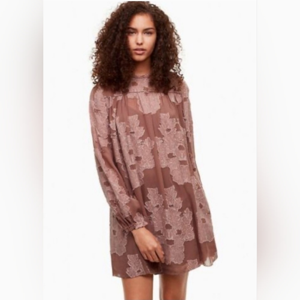 Aritzia Wilfred Gascon dress in pink size XXS viscose, cotton, silk trim floral